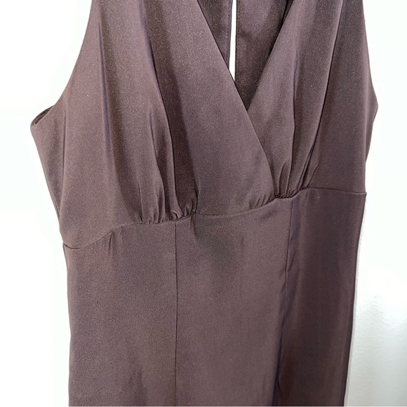 Connected Apparel Brown Halter Neck Dress Size 6 - Picture 4 of 6